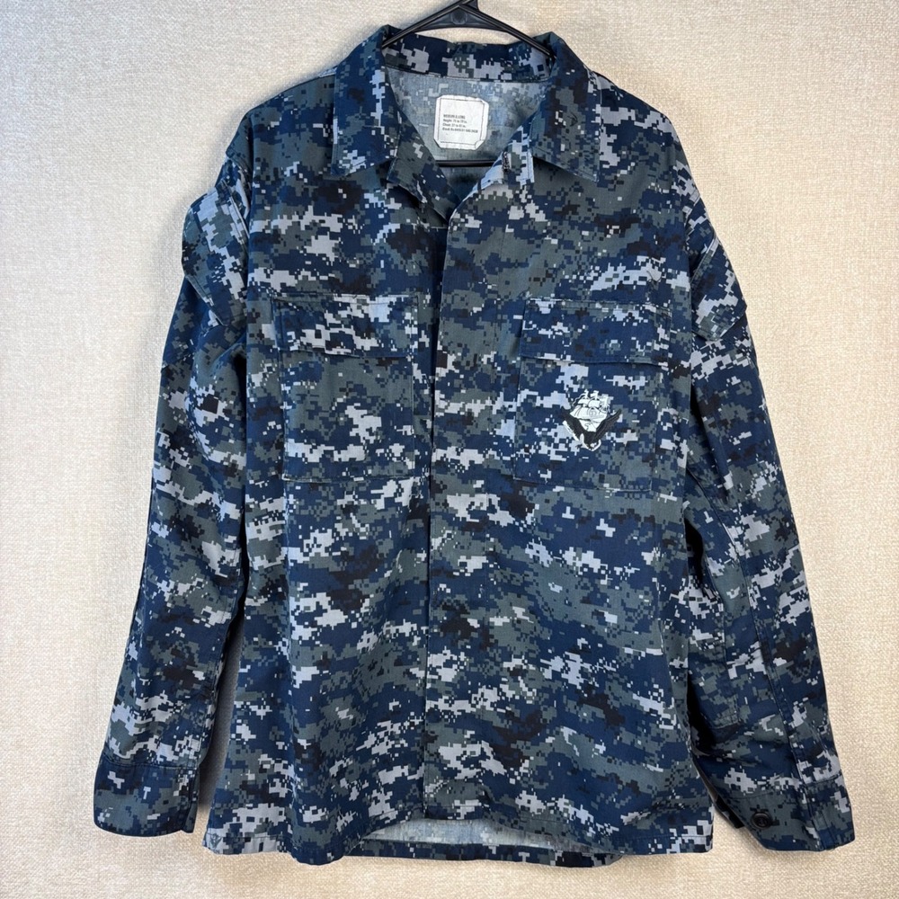 US Navy NWU Type I Digital Blue Camo Utility Medium X-Long Shirt / Jacket